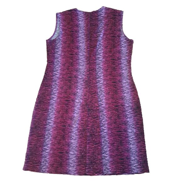 Vintage Animal Print Dress Sparkly Sheath Pink Black Stretch 1990s Bodycon 1X - Picture 5 of 5